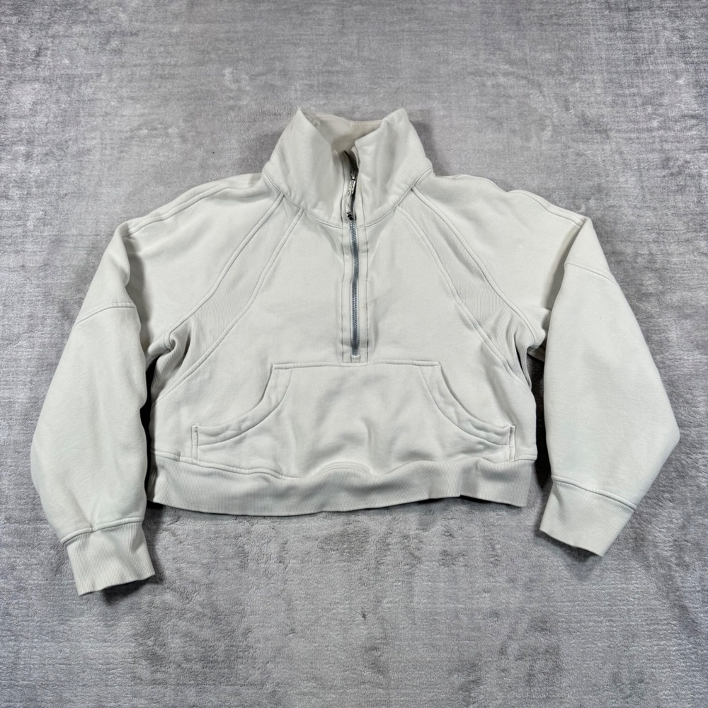 Lululemon Sweatshirt  Womens XS/S White Scuba Oversized Half Zip Athleisure